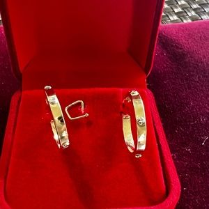 SALE - Loop Earrings - Brand new 18K 2 tone earrings